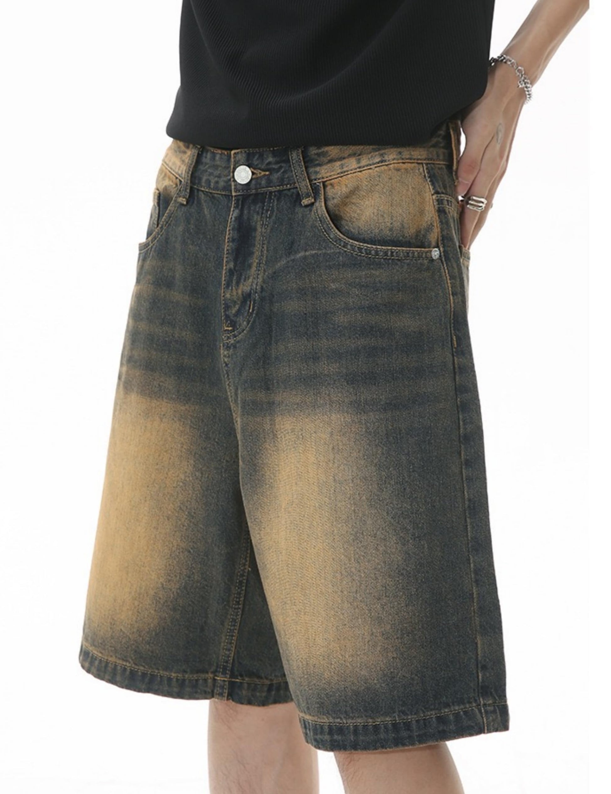 Baggy Denim Jort Age Washed