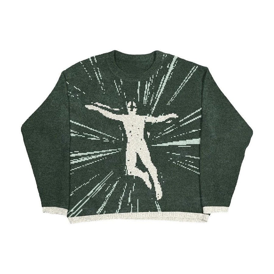 GREEN - KNITTED SWEATER