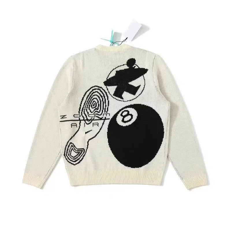 Hiphop punk mode casual letter gebreide heren trui 2025, straatpersoonlijkheid, veelzijdige top hoodie paar trendy losse trui