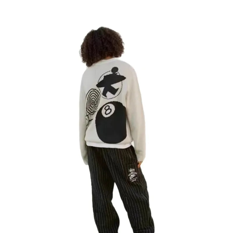 Hiphop punk mode casual letter gebreide heren trui 2025, straatpersoonlijkheid, veelzijdige top hoodie paar trendy losse trui